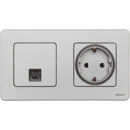 Розетка компьютерная Inspiria RJ45 кат.5E UTP алюм. Leg 673827