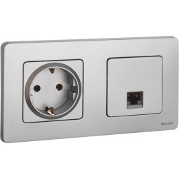 Розетка компьютерная Inspiria RJ45 кат.5E UTP алюм. Leg 673827