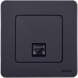 Розетка компьютерная Inspiria RJ45 кат.5E UTP антрацит Leg 673828