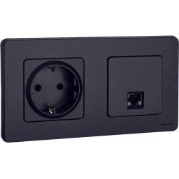 Розетка компьютерная Inspiria RJ45 кат.5E UTP антрацит Leg 673828