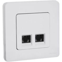 Розетка компьютерная 2-м Inspiria RJ45 кат.5E UTP бел. Leg 673835