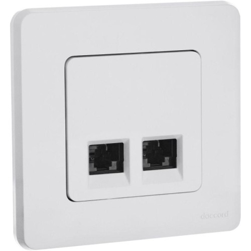 Розетка компьютерная 2-м Inspiria RJ45 кат.5E UTP бел. Leg 673835