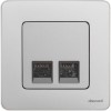 Розетка компьютерная 2-м Inspiria RJ45 кат.5E UTP сл. алюм. Leg 673837