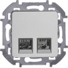 Розетка компьютерная 2-м Inspiria RJ45 кат.5E UTP сл. алюм. Leg 673837