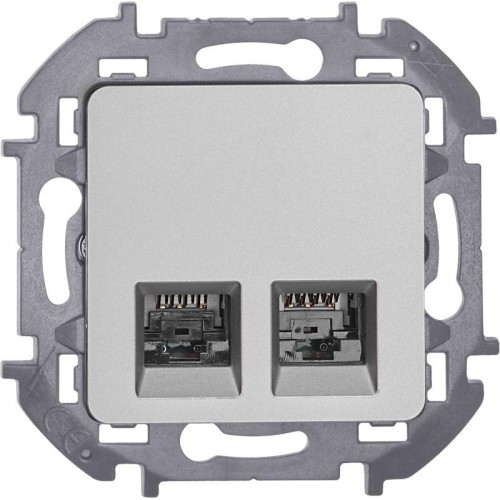 Розетка компьютерная 2-м Inspiria RJ45 кат.5E UTP сл. алюм. Leg 673837