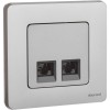 Розетка компьютерная 2-м Inspiria RJ45 кат.5E UTP сл. алюм. Leg 673837
