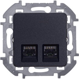 Розетка компьютерная 2-м Inspiria RJ45 кат.5E UTP антрацит Leg 673838