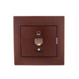 Розетка компьютерная 1-м СП Mira RJ45 16А IP20 вишня LEZARD 701-0601-139