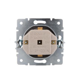 Розетка 1-м СП Karina с заземл. с крышкой керамика механизм черн. бархат LEZARD 707-4288-123