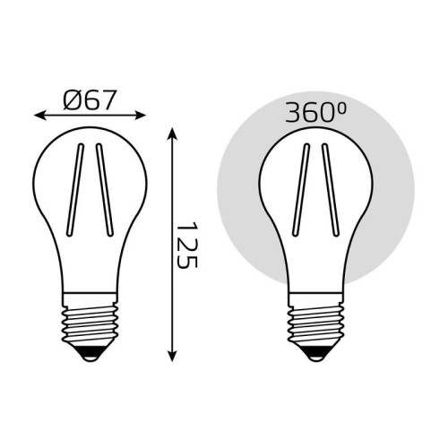 Лампа светодиодная филаментная Black Filament 22Вт A70 грушевидная 4100К нейтр. бел. E27 2100лм GAUS