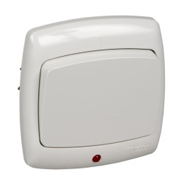 Выключатель 1-кл. СП Рондо 10А IP20 с индикацией бел. SchE VS1U-125-BI