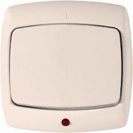 Выключатель 1-кл. СП Рондо 10А IP20 с индикацией бел. SchE VS1U-125-BI