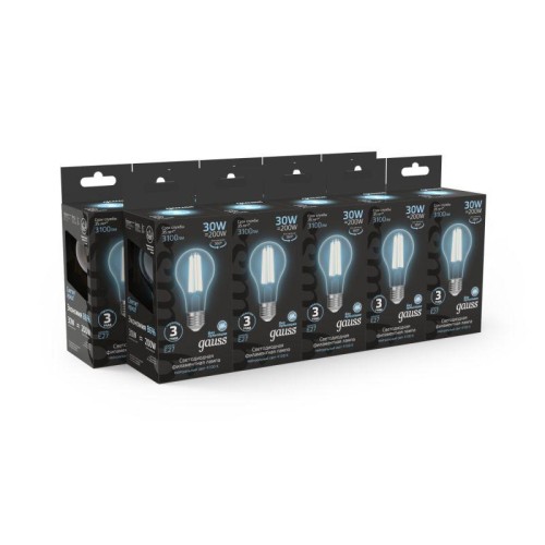 Лампа светодиодная филаментная Black Filament 30Вт A70 грушевидная 4100К нейтр. бел. E27 3100лм GAUS