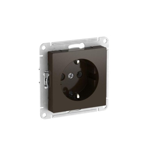 Розетка AtlasDesign 16А с заземл. быстрозажим. клем. механизм мокко SE ATN000643S
