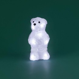 Фигура светодиодная акриловая "Медвежонок" 12х22х13см 10LED бел. 0.5Вт 4.5В IP20 элементы питания 3х