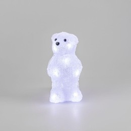 Фигура светодиодная акриловая "Медвежонок" 12х22х13см 10LED бел. 0.5Вт 4.5В IP20 элементы питания 3х