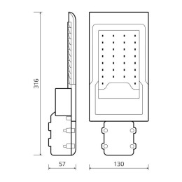 Светильник светодиодный Avenue 30Вт 4000К IP65 3000лм 190-250В 316х130х57мм ДКУ уличный консольный К