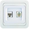 Розетка компьютерная + телефонная 2-м СП Mimoza TF кат.5 бел./бел. Makel 12037