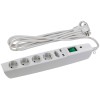 Удлинитель с сетевым фильтром 5х2м с заземл. 10А IP20 U-5es-2m-W 2хUSB ПВС 3х0.75 с выкл. защ. шторк