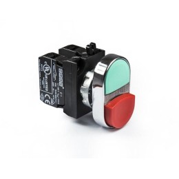 Кнопка сдвоенная выступающая (1НО+1НЗ) (CM) красн./зел. EMAS CM102K21KY
