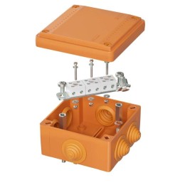 Коробка ответвительная FS 100х100х50мм 6р 450В 6А 4кв.мм с каб. вводами и клеммн. IP56 пластик. DKC