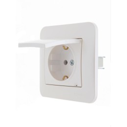 Розетка 1-м СП Karina с заземл. с крышкой термопласт механизм жемчуж./бел. перламутр. LEZARD 707-308