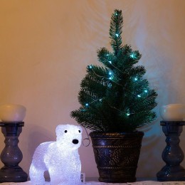 Фигура светодиодная акриловая "Медвежонок" 24х11х18см 16LED бел. 1Вт 4.5В IP20 элементы питания 3хAA