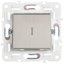 Выключатель проходной 1-кл. SKANDY 10А SK-V08N с индикацией никель IEK SK-V12-1-10-K50