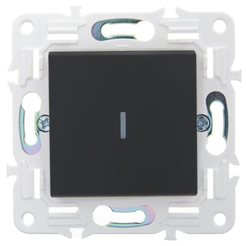 Выключатель 1-кл. SKANDY 10А SK-V07G с индикацией графит IEK SK-V10-1-10-K53