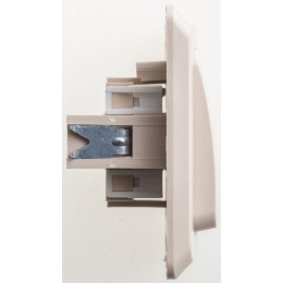 Выключатель кнопочный 1-кл. СП Этюд 10А IP20 с самовозвратом крем. SE KC10-001K