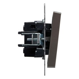 Выключатель проходной 1-кл. СП BRITE ВС10-1-6-БрС 10А механизм сталь IEK BR-V12-0-10-K46