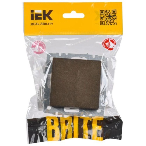 Выключатель проходной 1-кл. СП BRITE ВС10-1-6-БрТБ 10А механизм бронза IEK BR-V12-0-10-K45