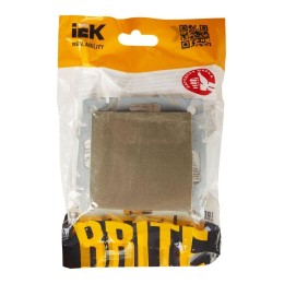 Выключатель проходной 1-кл. СП BRITE ВС10-1-6-БрШ 10А механизм шампань IEK BR-V12-0-10-K37
