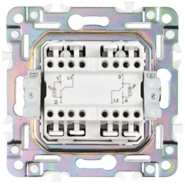Выключатель проходной 2-кл. SKANDY 10А SK-V10N с индикацией никель IEK SK-V22-1-10-K50