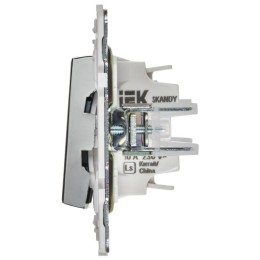 Выключатель проходной 2-кл. SKANDY 10А SK-V10N с индикацией никель IEK SK-V22-1-10-K50
