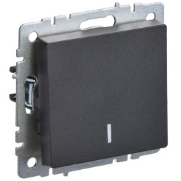 Выключатель 1-кл. СП BRITE ВС10-1-1-БрЧ 10А с индик. механизм черн. IEK BR-V10-1-10-K02
