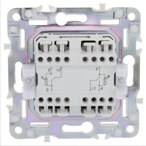 Выключатель проходной 2-кл. SKANDY 10А SK-V10Sa с индикацией песочн. IEK SK-V22-1-10-K98