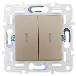 Выключатель проходной 2-кл. SKANDY 10А SK-V10Sa с индикацией песочн. IEK SK-V22-1-10-K98