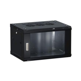 Шкаф настенный 19дюйм TERACOM PRO 6U 600х450мм дверь стеклянная с замком-ручкой черн. EKF TRP-WLL-06