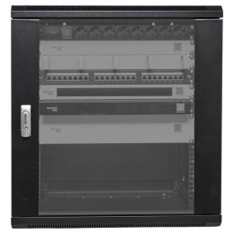 Шкаф настенный 19дюйм TERACOM PRO 12U 600х450мм дверь стеклянная с замком-ручкой черн. EKF TRP-WLL-1