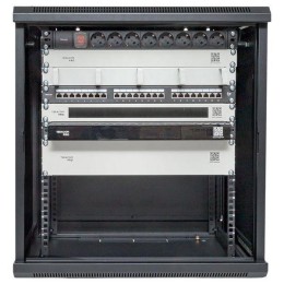 Шкаф настенный 19дюйм TERACOM PRO 12U 600х450мм дверь стеклянная с замком-ручкой черн. EKF TRP-WLL-1