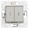 Выключатель 2-кл. SKANDY 10А SK-V09N с индикацией никель IEK SK-V20-1-10-K50