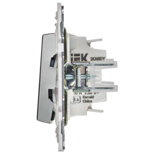 Выключатель 2-кл. SKANDY 10А SK-V09N с индикацией никель IEK SK-V20-1-10-K50