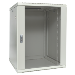 Шкаф настенный 19дюйм TERACOM PRO 12U 600х600мм дверь стеклянная с замком-ручкой сер. EKF TRP-WLL-12