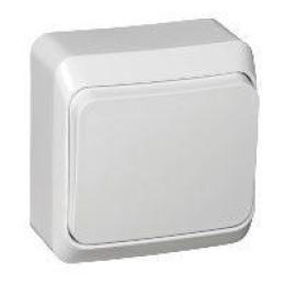 Выключатель кнопочный 1-кл. ОП Этюд 10А IP20 с самовозвратом бел. SE KA10-001B