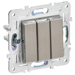 Выключатель 3-кл. SKANDY 10А SK-V11N никель IEK SK-V30-0-10-K50