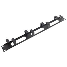 Органайзер кабельный TERACOM 1U 4 кольца с окнами метал. черн. EKF TRC-1CO-4R-M-BK