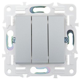 Выключатель 3-кл. SKANDY 10А SK-V11S серебр. IEK SK-V30-0-10-K23
