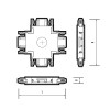 Коннектор MTR16 CX-BL X-обр. накладной шинопровод низковольтный Pro черн. JazzWay 5057357
