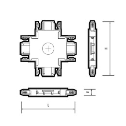 Коннектор MTR16 CX-BL X-обр. накладной шинопровод низковольтный Pro черн. JazzWay 5057357